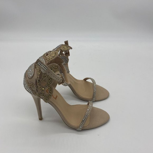 FSJ Open Toe Rhinestone Heels Stilettos Sandals - Picture 4 of 12